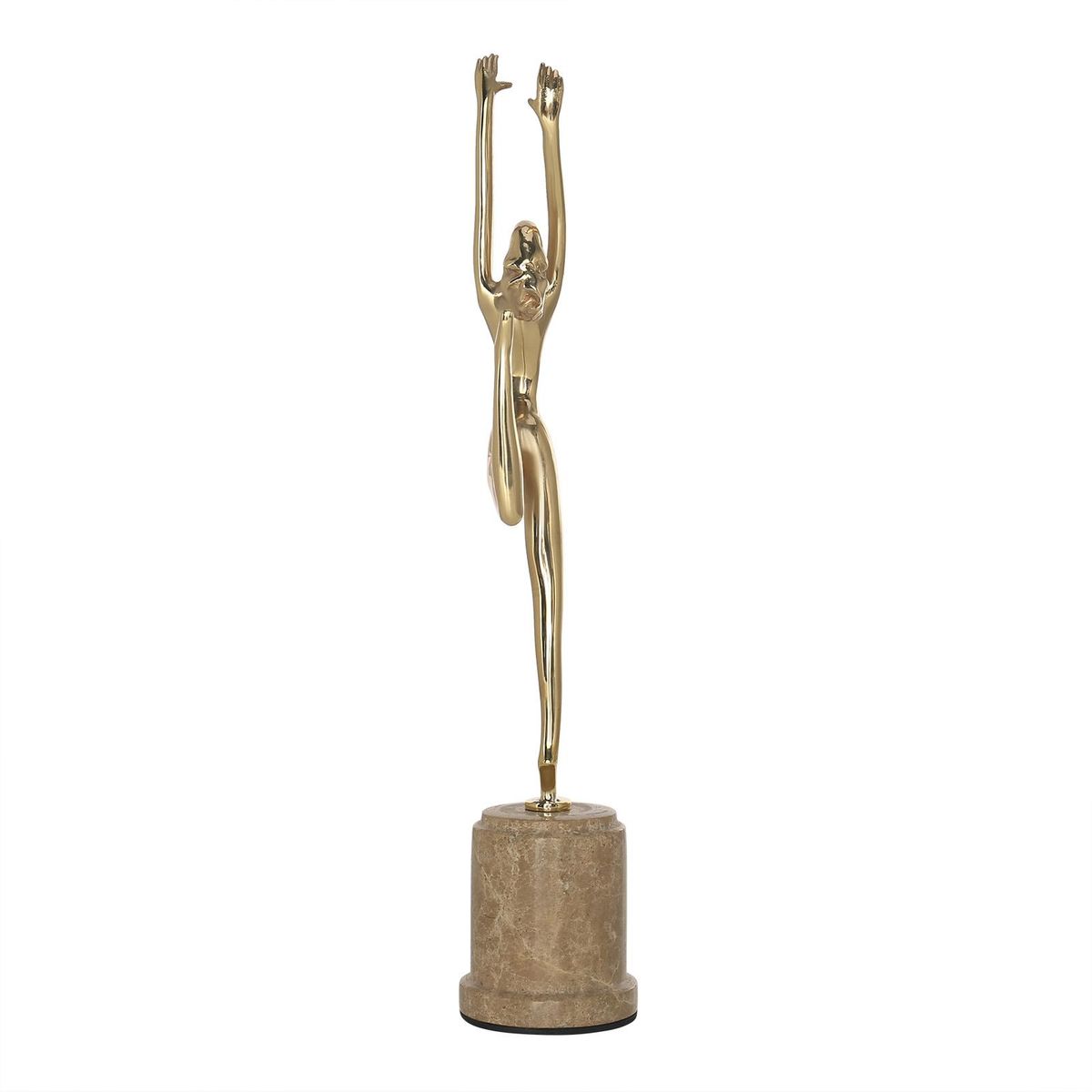 Tooarts Dance Brass Sculpture Exquisite Handcraft Home and Office Ornaments Modern Art Figurine Gift