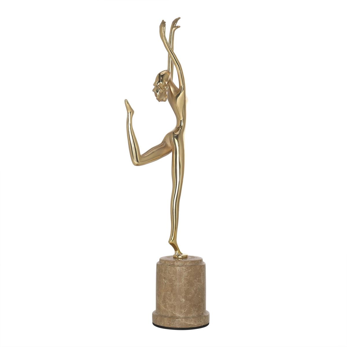 Tooarts Dance Brass Sculpture Exquisite Handcraft Home and Office Ornaments Modern Art Figurine Gift