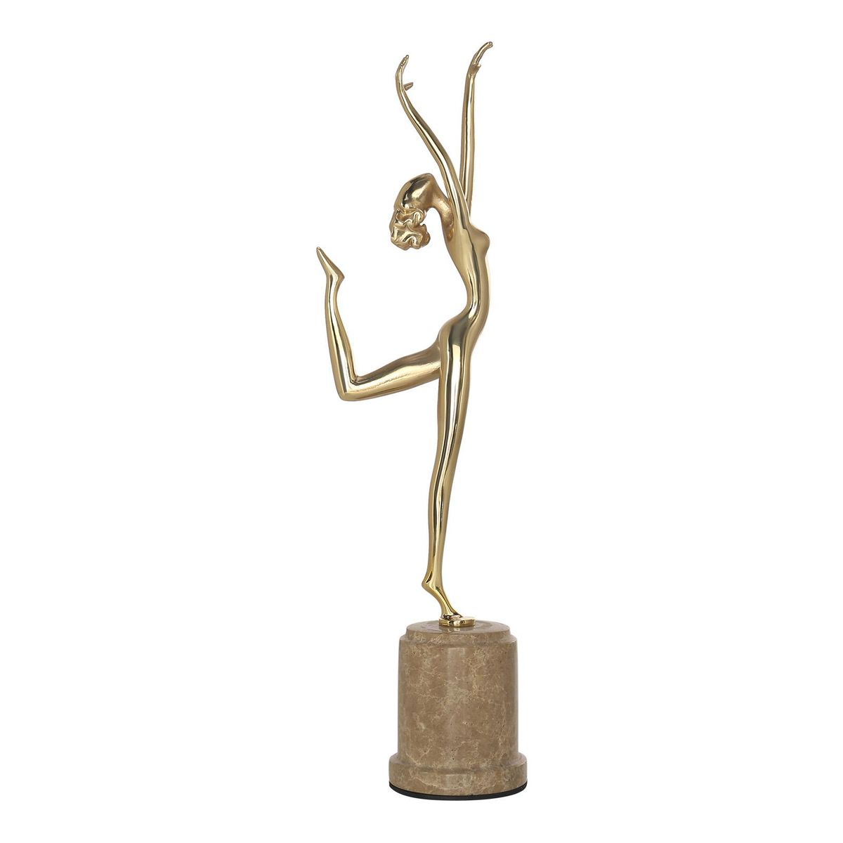 Tooarts Dance Brass Sculpture Exquisite Handcraft Home and Office Ornaments Modern Art Figurine Gift