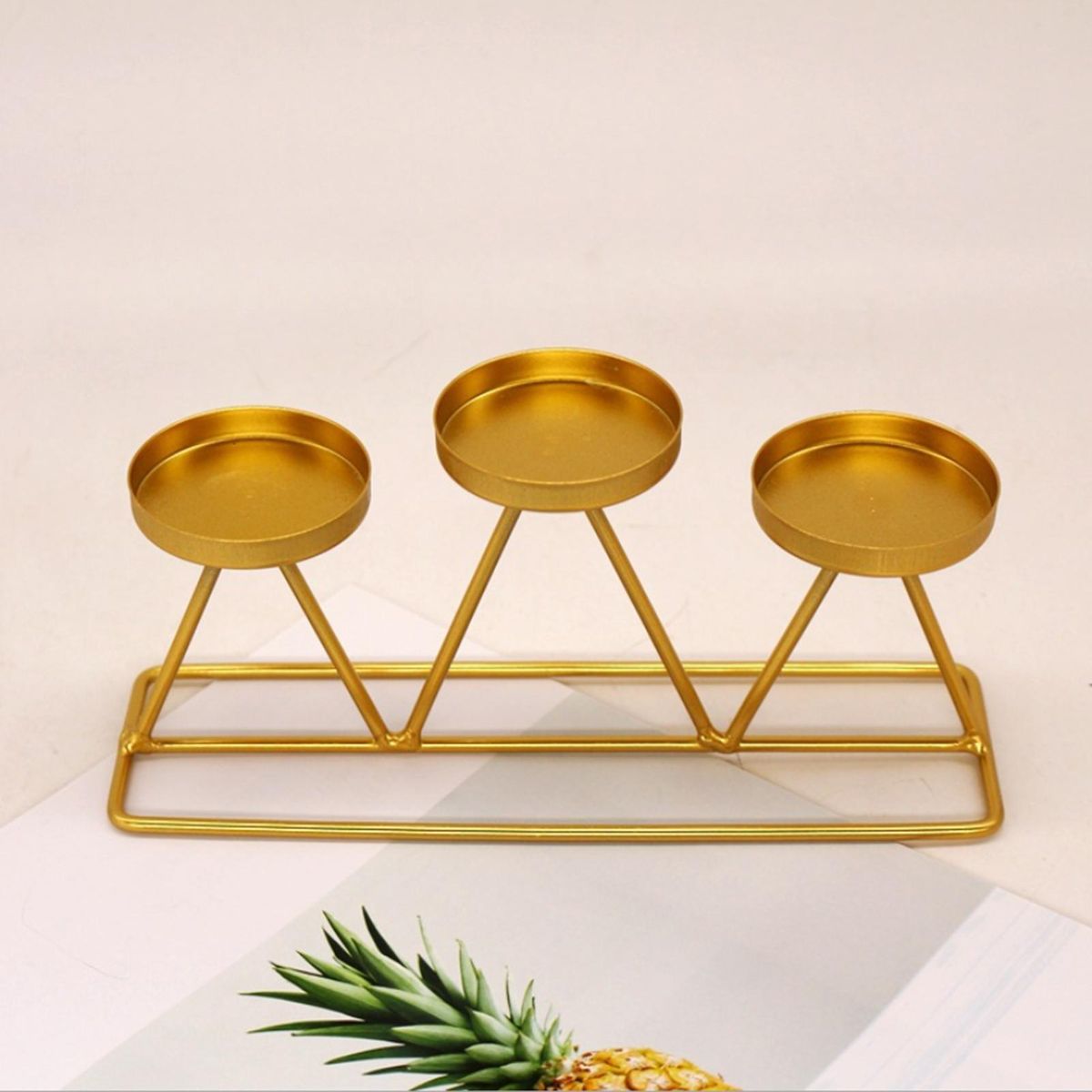 Three Heads Candlestick Display Romantic Home Party Wedding Decor Gift