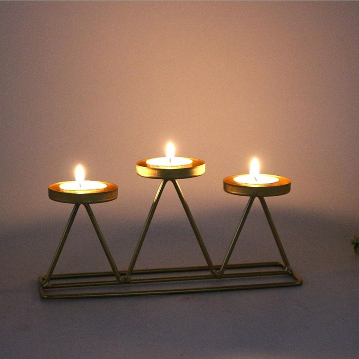 Three Heads Candlestick Display Romantic Home Party Wedding Decor Gift