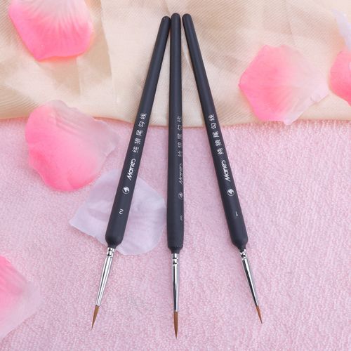 3pcs Wolf Hair Brushes Set For Detail Art Painting Miniature