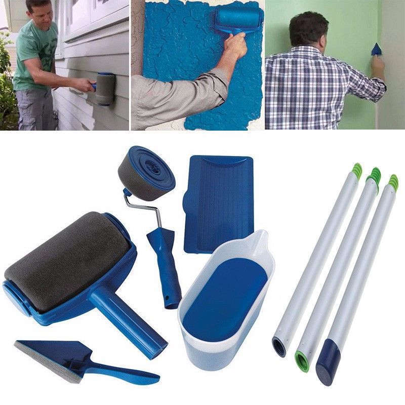 8pcs/Set Multi-Use DIY Paint Wall Roller Brush Home Room Painting Handle Tools