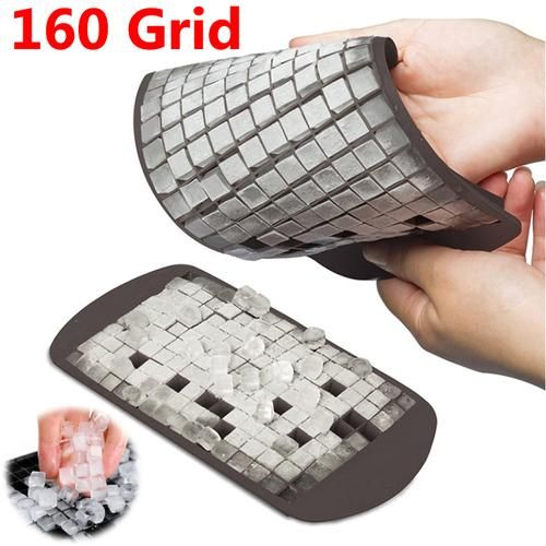 160 Grid Mini Silicone Ice Tray Ice Cubes Foldable Ice Mold Ice Breaker Ice Grid Tray Small Square Mold Ice Maker Silicone Mold
