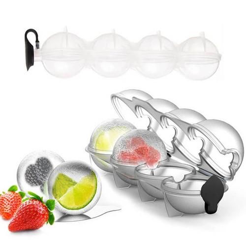 Silicone Ice Ball Maker Mold 4-hole Whiskey Kitchen Cube Tray Big Round Moulds Ice Hockey Summer Drinking Tool Party Bar