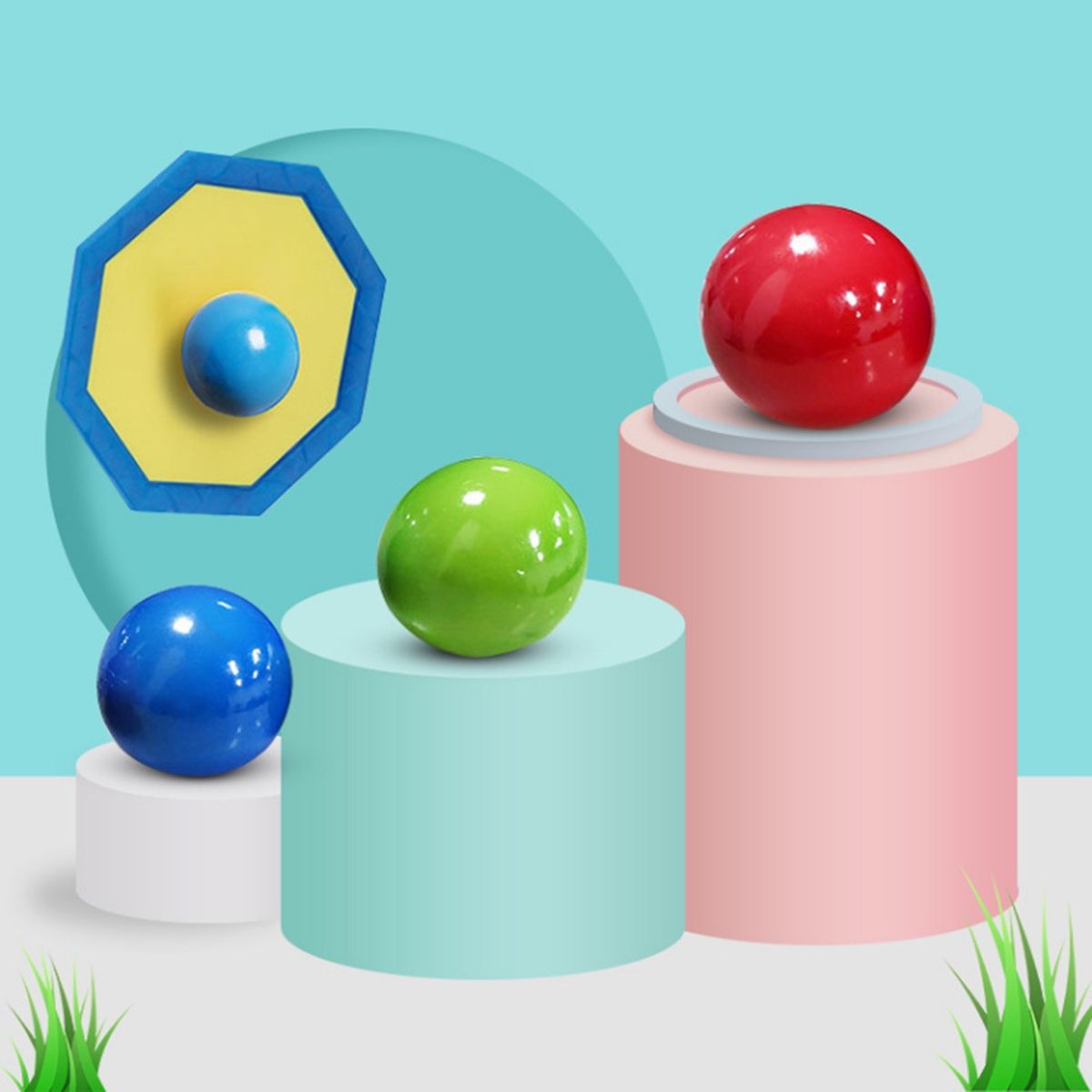 Fluorescerende Sticky Target Balls 2 Large Balls + 1 Small