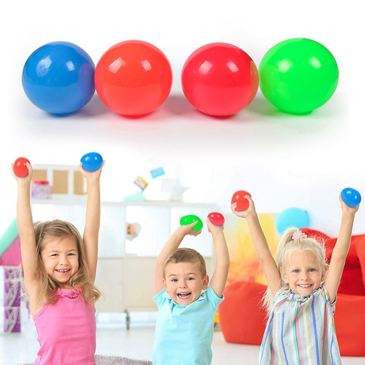 Fluorescerende Sticky Target Balls 2 Large Balls + 1 Small