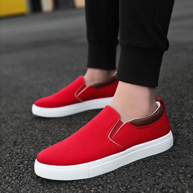 Men's Korean Style Casual Shoes-Red