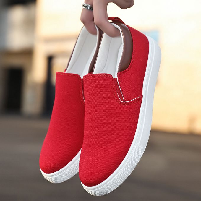 Men's Korean Style Casual Shoes-Red