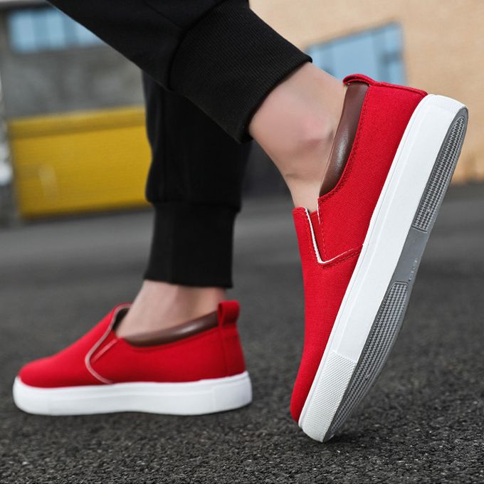 Men's Korean Style Casual Shoes-Red