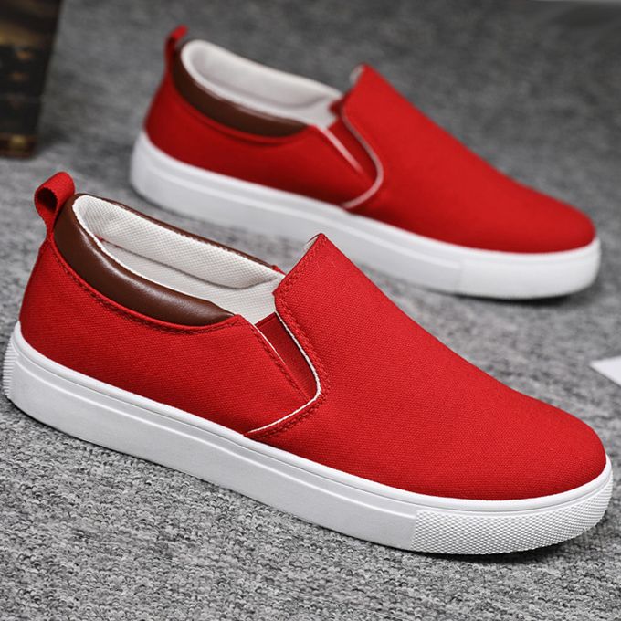 Men's Korean Style Casual Shoes-Red