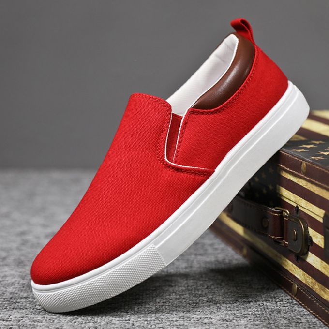 Men's Korean Style Casual Shoes-Red