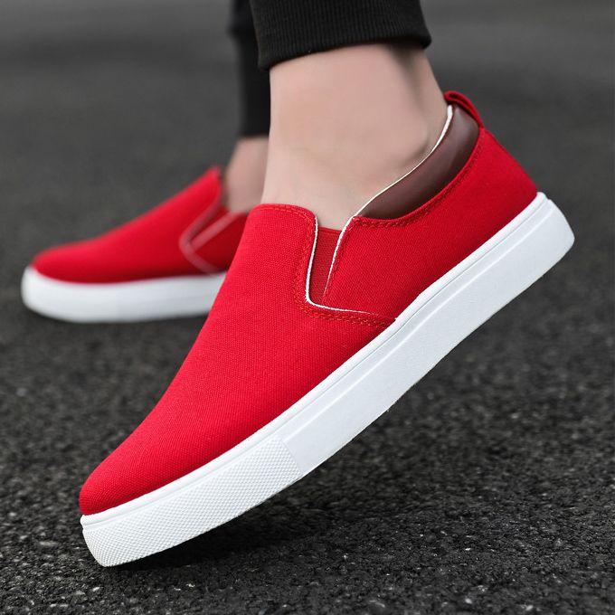 Men's Korean Style Casual Shoes-Red