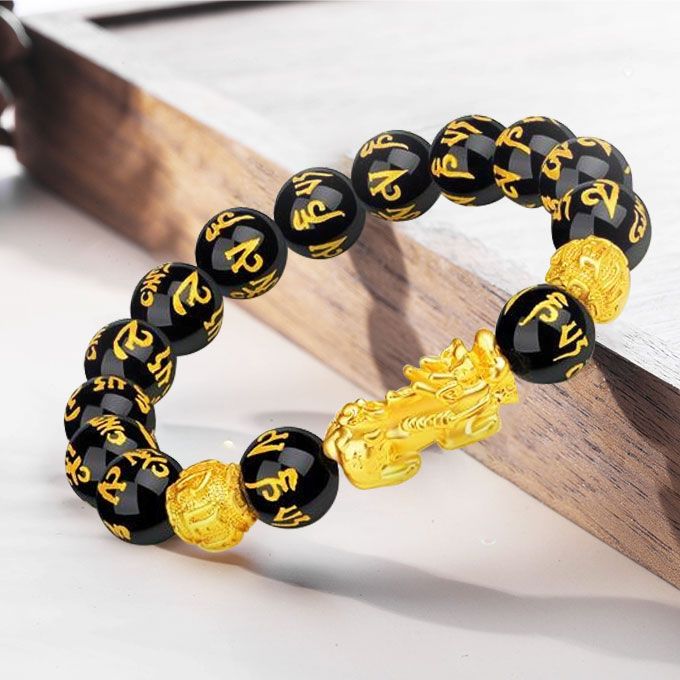 2 IN 1 Feng Shui Black Obsidian Wealth Bracelet