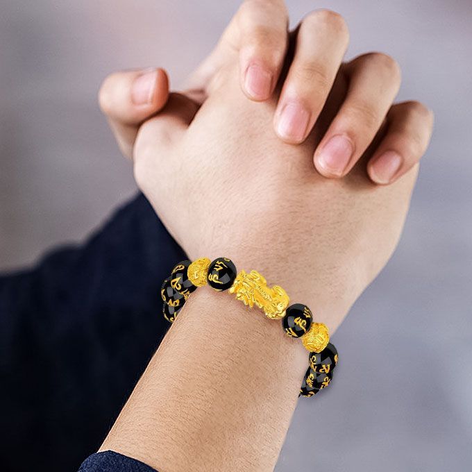 2 IN 1 Feng Shui Black Obsidian Wealth Bracelet