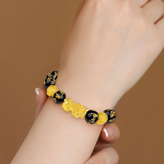 2 IN 1 Feng Shui Black Obsidian Wealth Bracelet