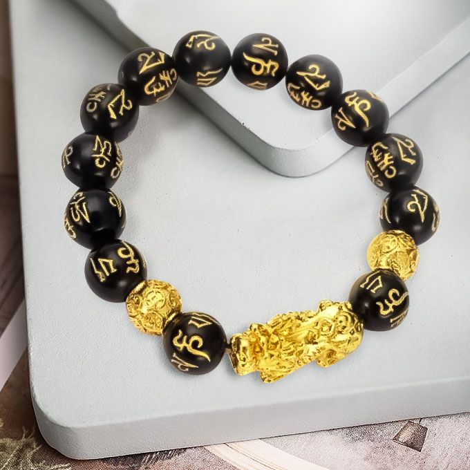 2 IN 1 Feng Shui Black Obsidian Wealth Bracelet