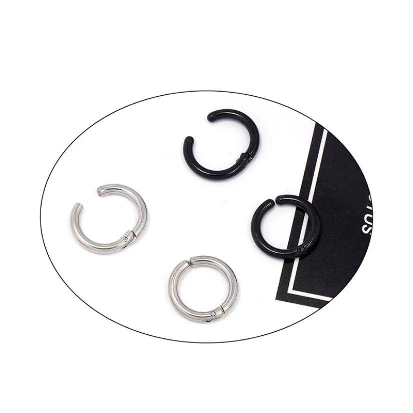 2 PAIRS EARRINGS WITHOUT HOLES UNISEX PUNK HOOP CLIP ON