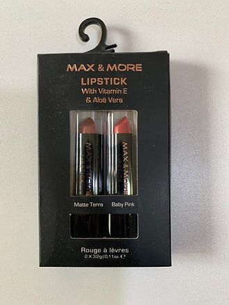 Max And More Lipstick 2 Pack - Matte Terra And Baby Pink