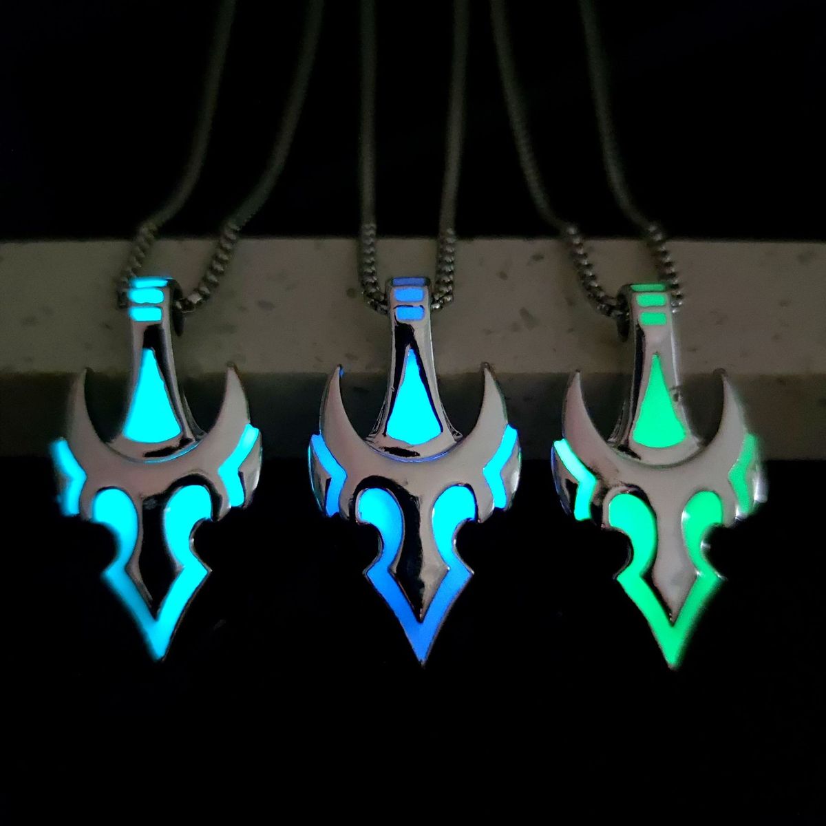 Hip Hop Luminous Flame Anchor Pendant Necklace