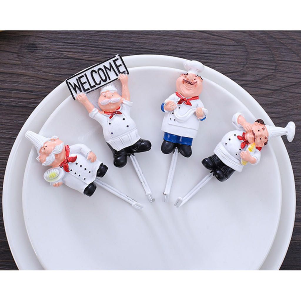 Cartoon Chef Self Adhesive Wall Hook Wall Door Sticky Hanger Rack Non