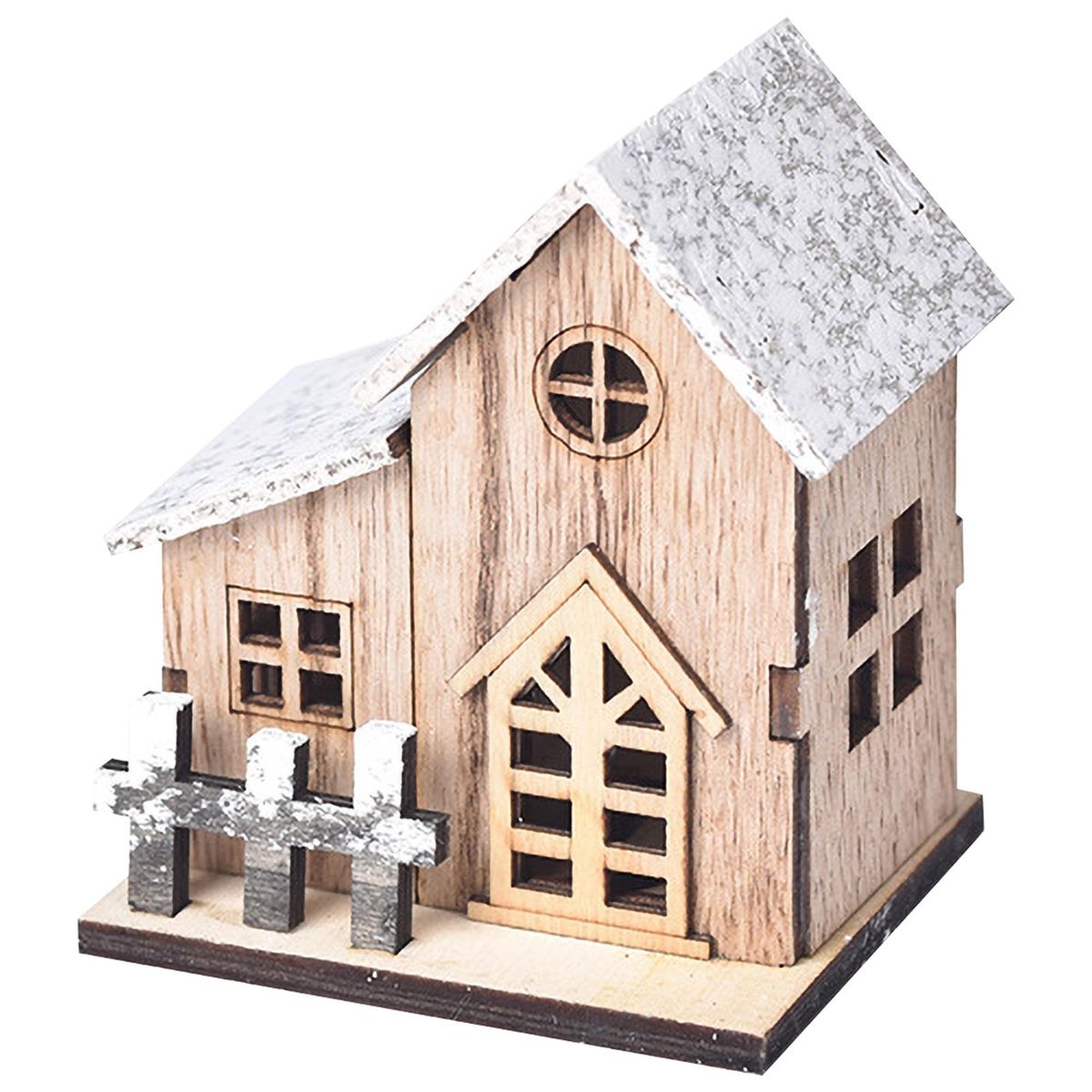 Small Wooden House Desktop Decoration Luminous Wood Craft Ornament Small DIY Ornament Festival & Holiday Decoration & Gift Bedroon Office Living Room