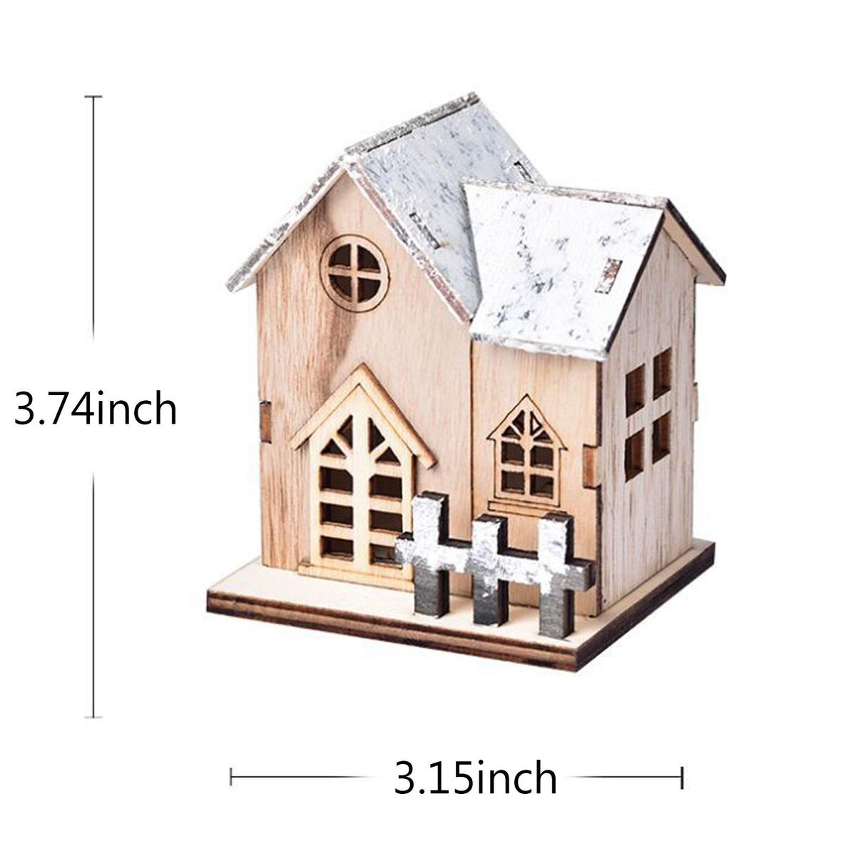 Small Wooden House Desktop Decoration Luminous Wood Craft Ornament Small DIY Ornament Festival & Holiday Decoration & Gift Bedroon Office Living Room