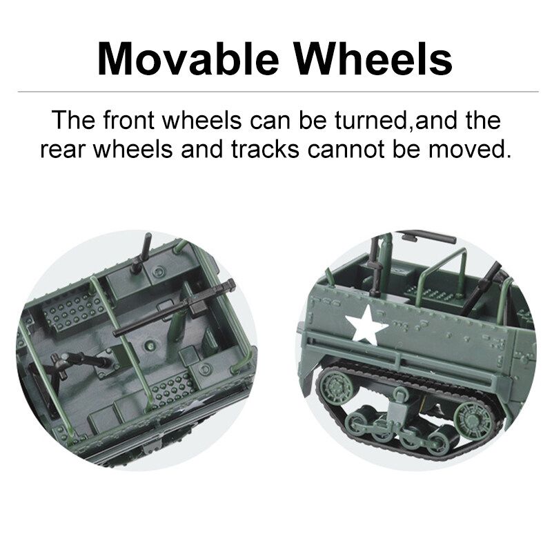 1:72 Half Track Armored Vehicle Self Assembly Model Toy Car Gift New