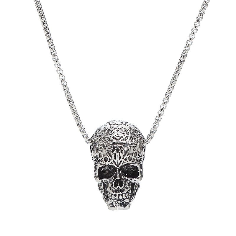 Hip-hop Titanium Skull Pendant Necklace