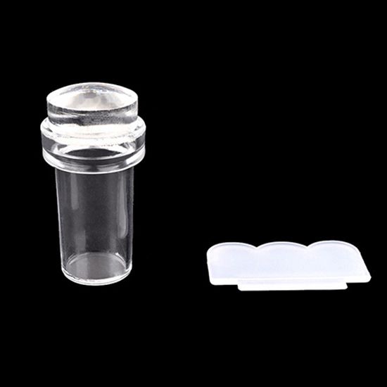 2Pcs Clear Stamper Scraper Mini DIY Nail Art Image-Clear