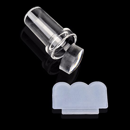 2Pcs Clear Stamper Scraper Mini DIY Nail Art Image-Clear