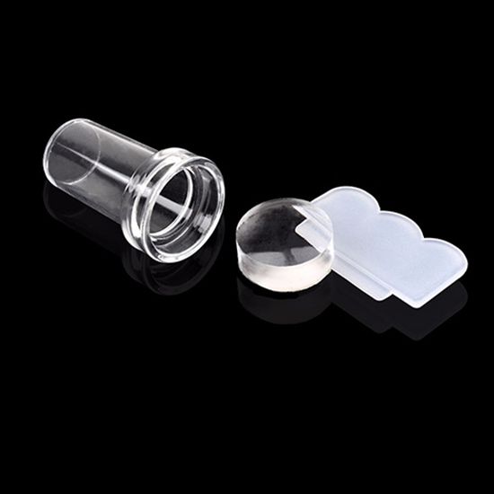 2Pcs Clear Stamper Scraper Mini DIY Nail Art Image-Clear