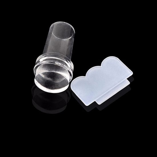 2Pcs Clear Stamper Scraper Mini DIY Nail Art Image-Clear