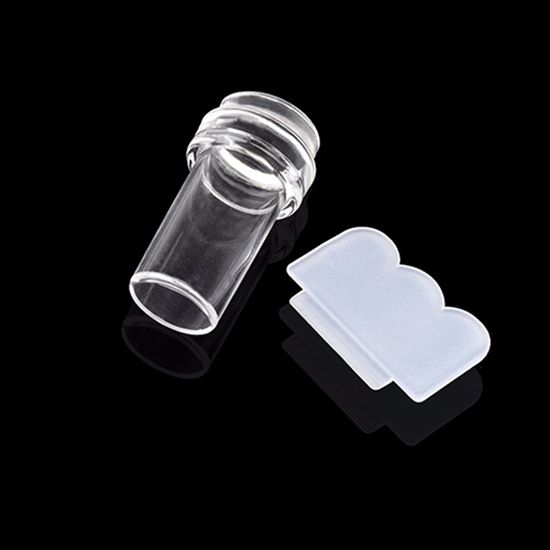2Pcs Clear Stamper Scraper Mini DIY Nail Art Image-Clear