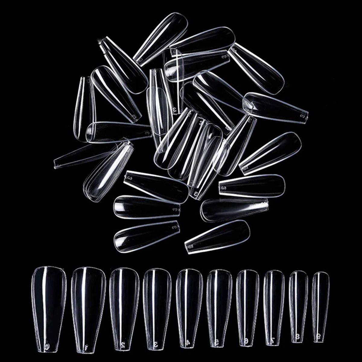 100Pcs Fake Nails Natural Fashion Full Cover-Transparent