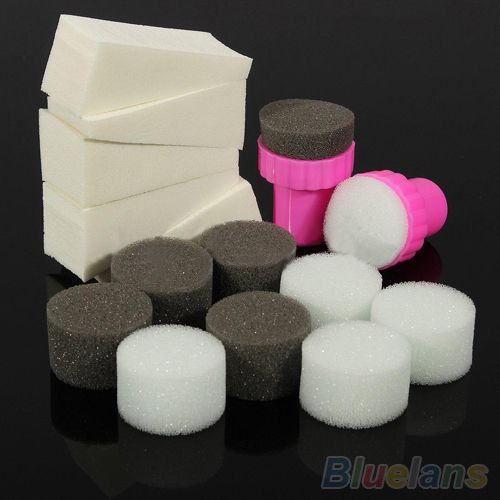 1 Set Nail Art Kits Sponge Stamper Shade Transfer Template-
