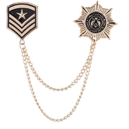 Men Unique Gold Badge Brooch