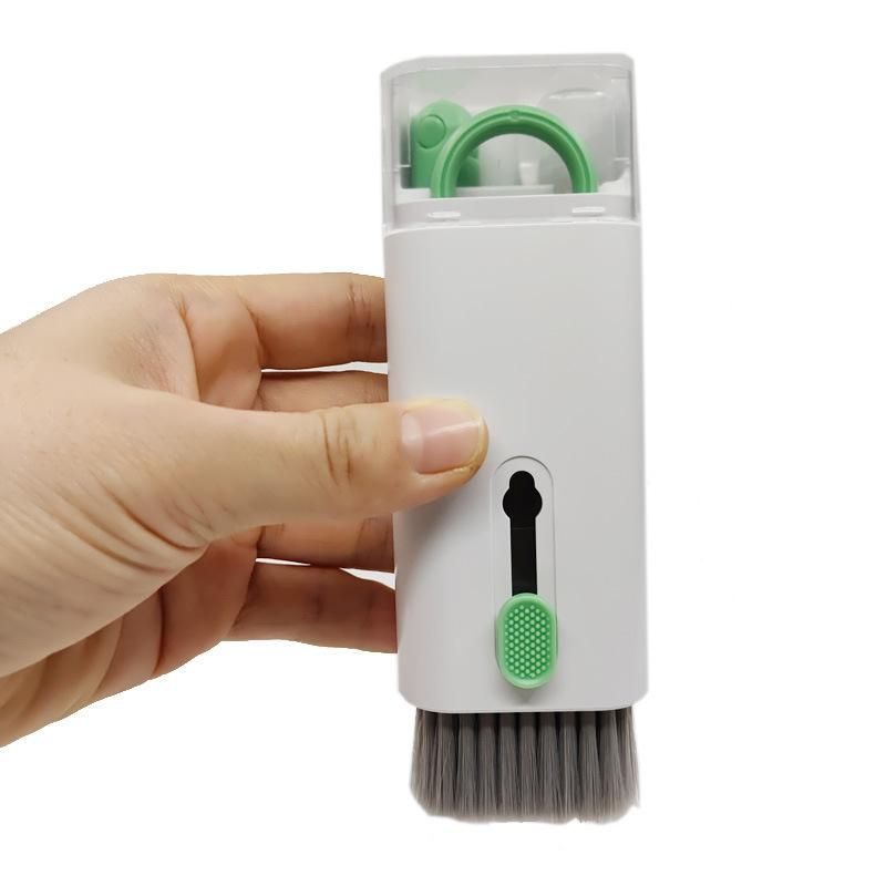 7 in 1 computer keyboard cleaning brush tool earphone dust collector mobile phone digital multi-function cleaning set Q6E blue (with cleaning fluid)