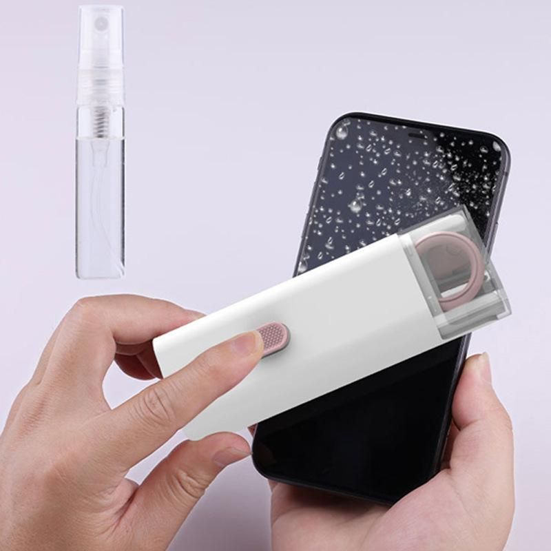 7 in 1 computer keyboard cleaning brush tool earphone dust collector mobile phone digital multi-function cleaning set Q6E blue (with cleaning fluid)