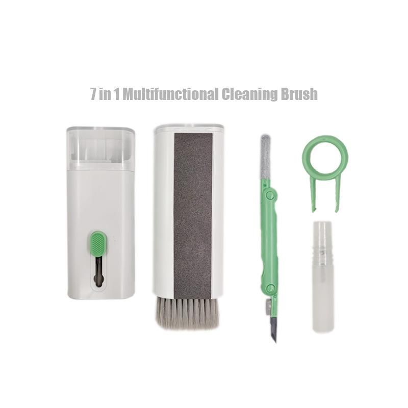 7 in 1 computer keyboard cleaning brush tool earphone dust collector mobile phone digital multi-function cleaning set Q6E blue (with cleaning fluid)