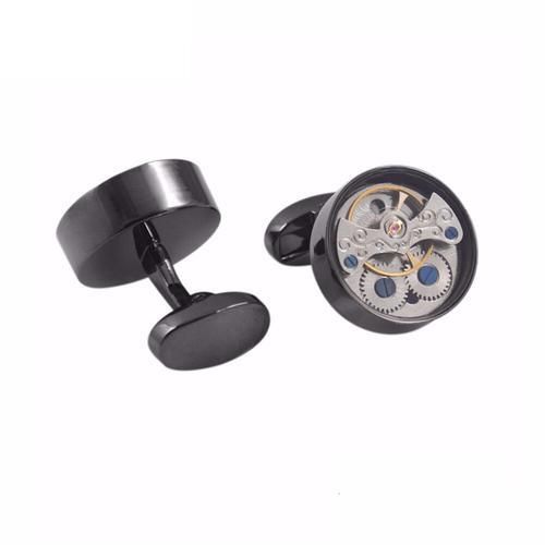 Functional Tourbillon Watch Cufflinks For Mens French Shirt Brand Cuff Bottons High Quality Round Cufflink  Men Jewelry