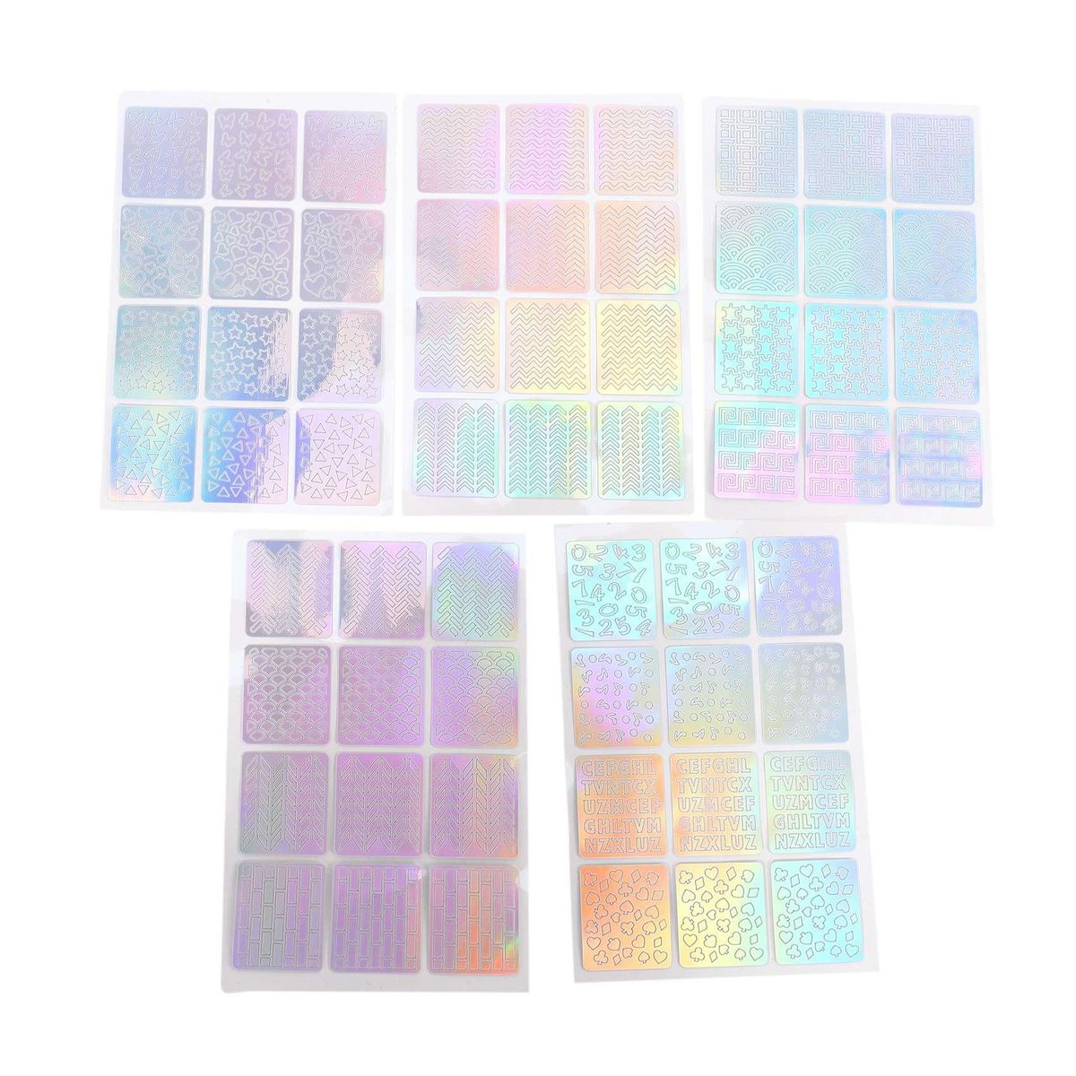 60 pieces 5 sheets styles nail stencils Art nail stickers