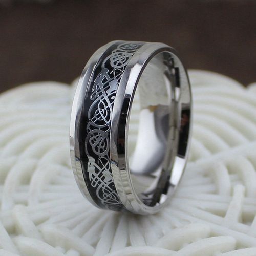 Titanium Stainless Steel Chain Spinner Ring Punk Rock Rings