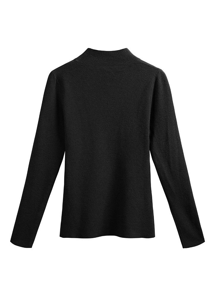 Casual Women Autumn Winter Basic Knitted Sweater Solid Color