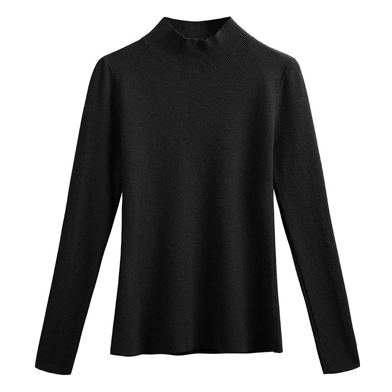 Casual Women Autumn Winter Basic Knitted Sweater Solid Color
