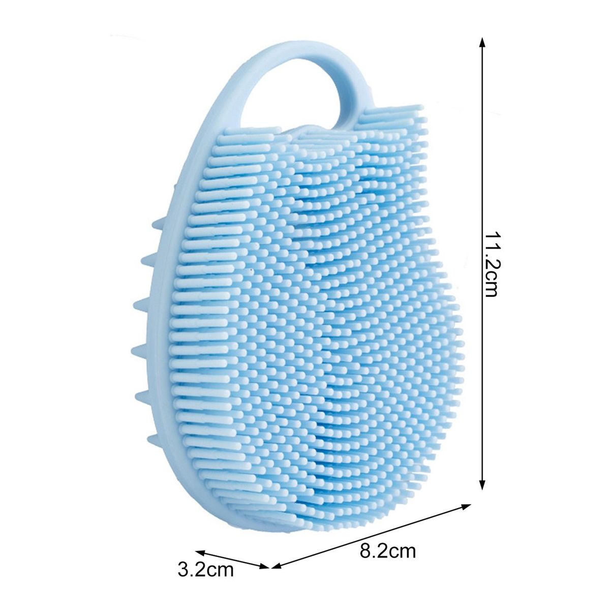 Shower Brush Head Scrubber Silicone Exfoliating Body Brush Blue