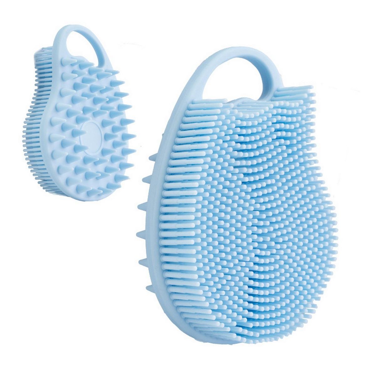 Shower Brush Head Scrubber Silicone Exfoliating Body Brush Blue