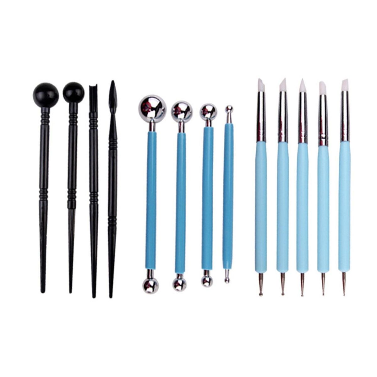 13pcs Clay Sculpture Kit with Pencil Bag Acrylic Rod Indentation Pen Clay beginner's set for Fondant Cakes/DIY Ceramic Clay/Nails Art