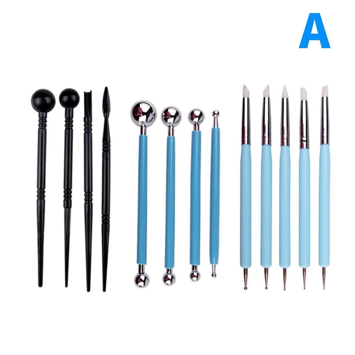 13pcs Clay Sculpture Kit with Pencil Bag Acrylic Rod Indentation Pen Clay beginner's set for Fondant Cakes/DIY Ceramic Clay/Nails Art