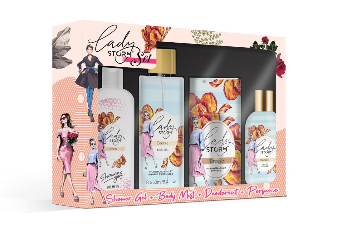Shower Gel, Body Mist, Deodorant, Perfume: 4 In 1 Women Set.